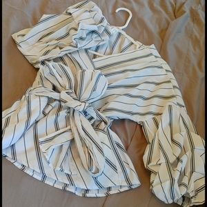 Poofy Sleeve Wrap Shirt